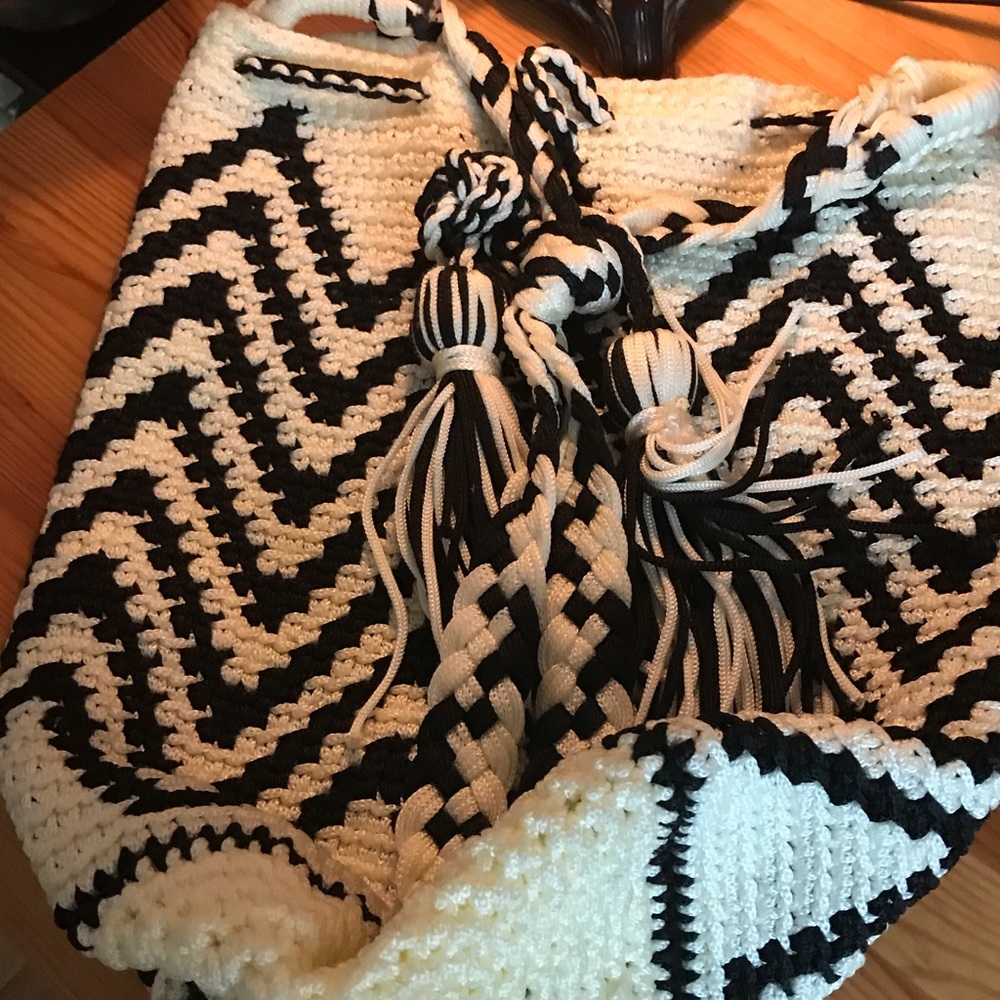 Black & White Soft Hobo Bag